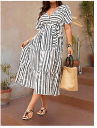 Plus Size Women Ditsy Floral Dress Carousel 2
