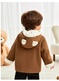 Babyboy/Babygirl Contrast Color Fleece Hooded Jacket