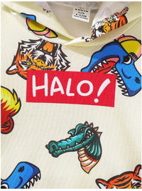 2pcs Baby Boy Cute And Comfortable Cartoon Animal Head Prints Hoodie And Knitted Pants Set 