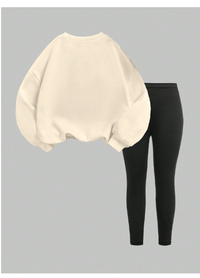 Baby Girl 2pcs Set Thick Crew Neck Sweatshirt And Leggings Carousel 1