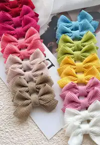 6/20/40pcs Fabric Corn Kernel Bow Hair Clips, Suitable For Babies & Toddlers Love Valentine