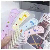 2pcs Portable Mini Comb, Cartoon Macaron Color Pattern Small Comb Carousel 4