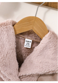 Baby Girl Fashion Contrast Fuzzy Panel Coat