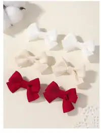 6/20/40pcs Fabric Corn Kernel Bow Hair Clips, Suitable For Babies & Toddlers Love Valentine