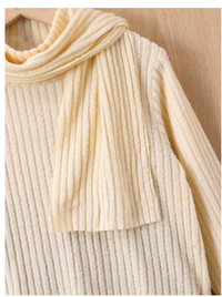 Young Boy Solid Mock Neck Tee & Ripped Jeans & Scarf Carousel 6