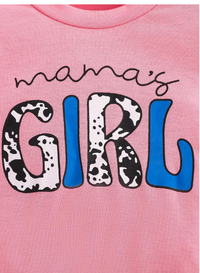 2pcs/Set Baby Girls Fashion Letter & Graphic Print Sweatshirt And Denim Effect Flare Jeans Set