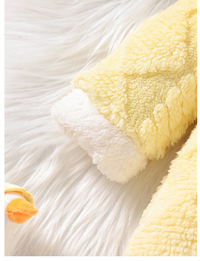 Baby Girl Cute Hooded Rabbit Ear Jumpsuit With Plush Material For Autumn And Winter