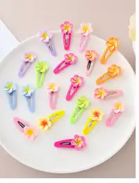 20pcs Girls Daisy Hair Clips, Colorful Side Bangs Hair Clips For Kids
