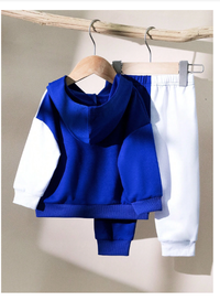 2pcs Baby Girls Butterfly Print Contrast Color Sporty Sweatshirt And Sweatpants Set