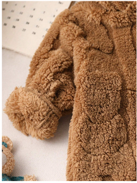 Newborn Baby Boy/Girl Cozy Hooded Fleece Romper Suit