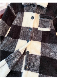 Young Girl Fall/Winter Clothes Young Girl Double-Faced Black & White Checkered Long Sleeve Carousel 1