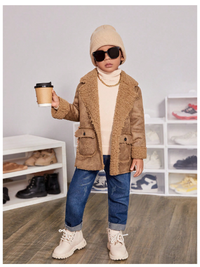 Young Boy Flap Pocket Teddy Lined Overcoat Carousel 4
