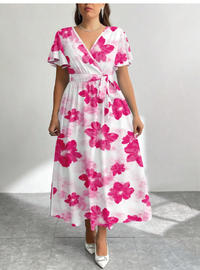 Floral Print Loose Fit Plus Size Dress Carousel 4