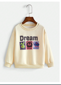 2pcs/Set Girls' (Small) Round Neck Long Sleeve Letter Print Simple Top And Pants Set Carousel 4