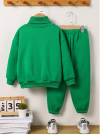 2pcs Young Boy Casual Korean Style Letter Embroidered Knitted Long Sleeve Sweater And Jogger Carousel 6