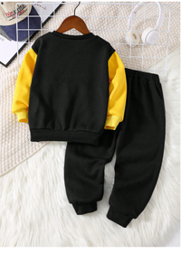 pcs/Set Young Boys Casual Lovely Daily Comfortable Versatile Color-Blocking Crew Neck Long Carousel 2