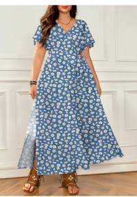 Casual Retro Floral Pattern Loose Plus Size Dress Carousel 5