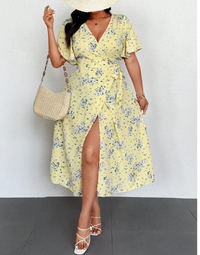 Women Solid Color Simple Plus Size Dress Maxi Women Outfit Carousel 5