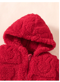 Baby Girl Pajamas, Solid Light Pink Soft Fleece Long Sleeve Hooded Jumpsuit