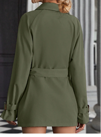 Raglan Sleeve Double Breasted Belted Trench Coat Carousel 1