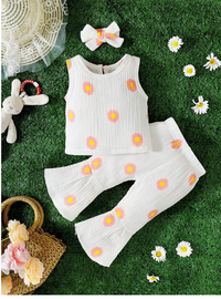 Baby Girl Floral Print Tank Top & Flare Leg Pants
