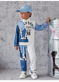 Young Boy Letter Graphic Hoodie & Sweatpants Carousel 5