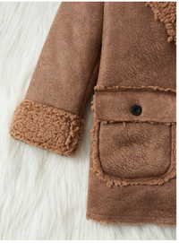 Young Boy Flap Pocket Teddy Lined Overcoat Carousel 3