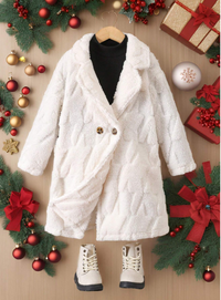 Young Girl Solid Color Knitted Fluffy Lapel Loose Casual Jacket