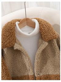 Girls Loose Fit Contrast Color Casual Street Style Thick Thermal Lined Jacket Carousel 1