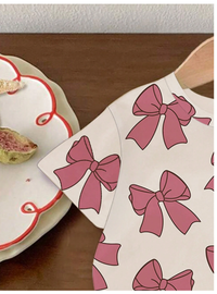  Baby Girl Summer Casual Bow & Print Short Sleeve Top And Flared Pants Set Carousel 3