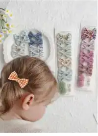 10pcs/Set Cute Bowknot Hair Clips For Girls 