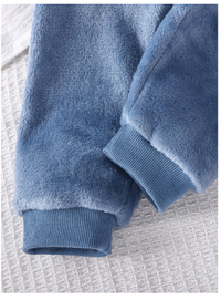 Cute Round Neck Baby Boys Plush Outfit