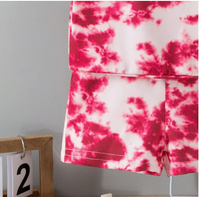 Young Girl Summer Casual Tie-Dye Letter Printed Short Sleeve T-Shirt And Shorts Set