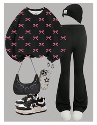 2pcs/Set Tween Girls Y2K Letter Graphic Loose Pullover Sweatshirt And Flared Pants Casual Outfit