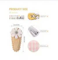50/20/10 Pieces Baby Girl Cute Toddler Press Button Hair Clips With Flower Pattern  Carousel 1