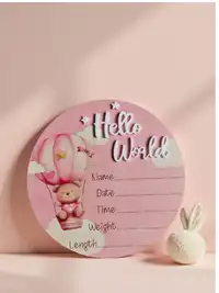 1pc "Hello World" Birth Announcement Board