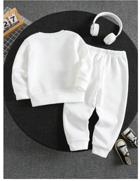 2pcs Boys Kids Casual Fashion Printed Knitted Crew Neck Long Sleeve Sweatshirt & Pants Set Carousel 2