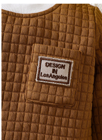 Baby Boy Letter Patched Detail Contrast Trim Sweatshirt & Sweatpants