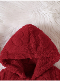 Baby Girl Solid Zipper Hooded Jumpsuit