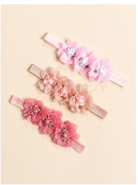 3pcs Baby Cute Lace Flower Elastic Headbands