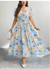Floral Print Loose Plus Size Dress