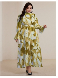 Plus Size Elegant Long Dress With Tie-Dye Pattern Carousel 2