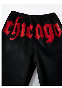 2pcs Set Boys Casual Letter Print Colorblock Long Sleeve Crew Neck T-Shirt And Fleece Pants