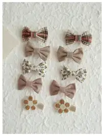 10pcs/Set Cute Bowknot Hair Clips For Girls 