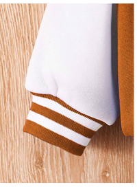 1 Set Baby Boy Cardigan Snap Button Baseball Jacket With Letter Print And Letter Print Elastic Waist Pants Carousel 7