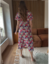Floral Allover Print Tie-Up Wrap Dress Carousel 1