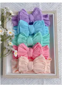 5pcs Cute Bow Headbands, Seamless Nylon Baby Hair Accessories