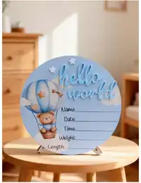 1pc "Hello World" Birth Announcement Board