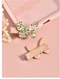 2pcs Toddler Girls Butterfly Decor Hair Clip
