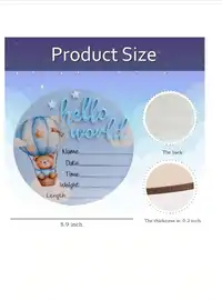 1pc "Hello World" Birth Announcement Board